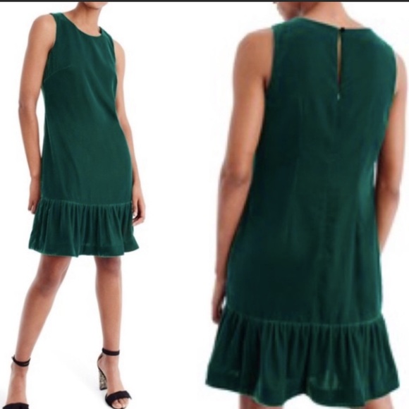 JCrew NWT Green Velvet Dress size 8T - Picture 1 of 7